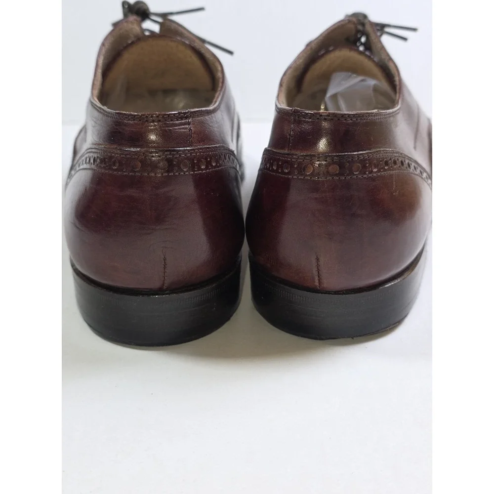 Lorenzo Banfi Mens Dress Shoes Vintage Leather Made In Italy Oxford Sz 8.5